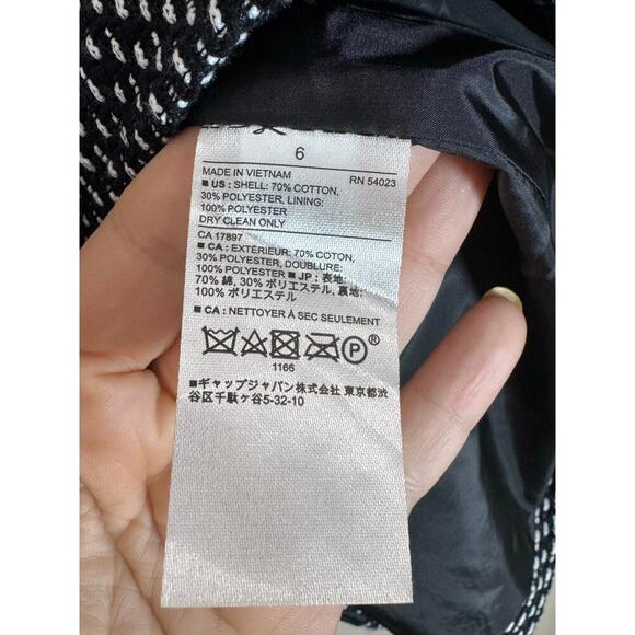 Banana Republic Tweed Black One Button Blazer Size 6 Academia Career Interview - Picture 7 of 8